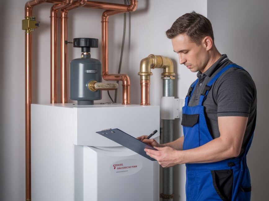 montaż kotła na pellet